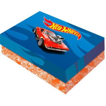 Imagem de Caixa para Presente Retangular P - Hot Wheels - 1 unidade - Festcolor 