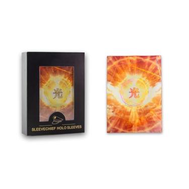 Imagem de SleeveChief ® Capas para cartas colecionáveis de design premium | Capas de jogo TCG ultra duráveis com estampa de efeito holográfico | Serve como mangas YuGiOh, capas de cartas MTG e mais | Tamanho