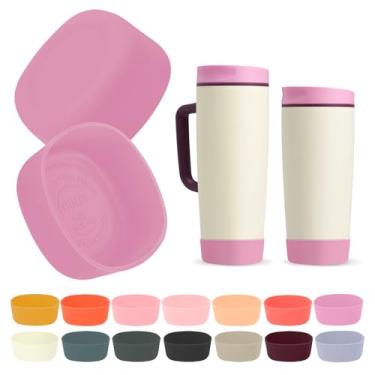 Imagem de Kaitiaki Bota de silicone 2 peças para Owala SmoothSip Slider copo de café 590 ml 340 g, manga antiderrapante para caneca de café de viagem, acessórios de proteção para Owala livre de BPA (rosa