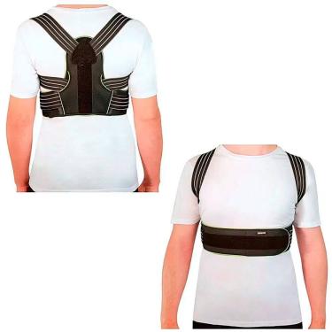 Imagem de Corretor Postural Mercur com Ajuste Triplo Preto Tamanho G 1 Unidade