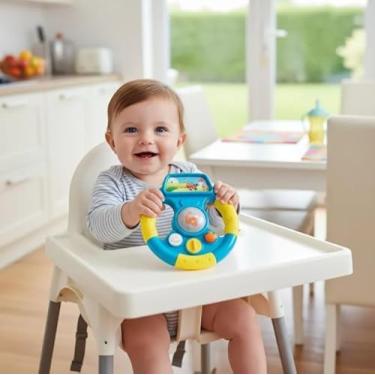 Imagem de Volante Infantil Interativo com Luzes e Música – Brinquedo Educativo para Bebês 6 a 12 Meses que Desenvolve Coordenação Motora e Criatividade