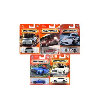 Imagem de Pacote com 5 veículos exóticos Matchbox, lote sortido aleatório (estilos podem variar) sem duplicações! Carros fundidos em escala 1:64