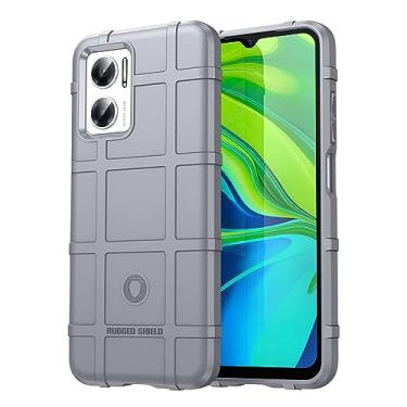 Imagem de IDEWEI Capa de telefone para Xiaomi Redmi 10 Prime, fibra de carbono refinada, anti-queda, anti-impressão digital, proteção total de 360° cinza