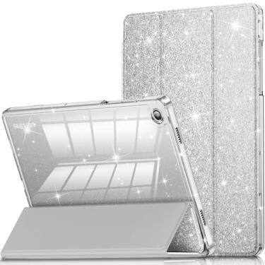 Imagem de INFILAND Capa para Samsung Galaxy Tab A11+Plus/A9+ Plus 11 polegadas (2023/2025), capa protetora para tablet com glitter e parte traseira transparente [despertar/hibernar automaticamente] para meninas