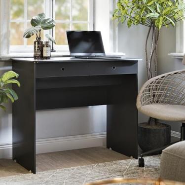 Imagem de Escrivaninha Minimalista 2 Gavetas para Home Office e Estudo – JM3 Móveis (Preto)