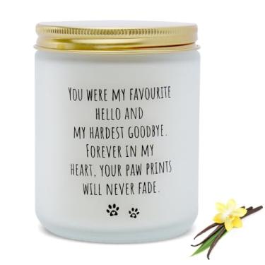 Imagem de Vela memorial perfumada de baunilha para animais de estimação, presente de simpatia por perda para amigos de animais de estimação, presente de lembrança para amantes de cães, lembrança atenciosa para