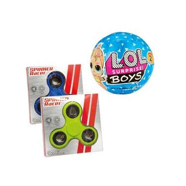 Imagem de Kit Boneco LOL Boys Serie 2 + Spinner Azul + Spinner Verde
