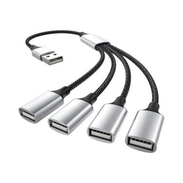 Imagem de Hub Divisor De Cabo USB Multiportas 2 3 4 Portas OTG Carregador De Tel