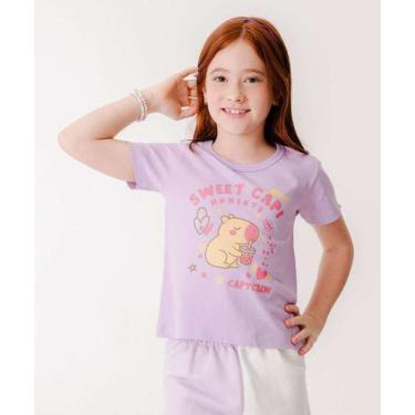 Imagem de Camiseta Infantil Estampa Capivara Marisa Tam 4 a 10-14036, Lilás, 10