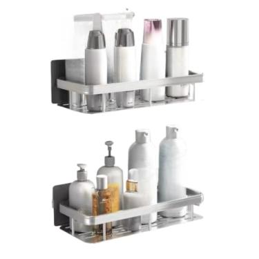 Imagem de Suporte De Shampoo E Sabonete Prateleiras(kit 2 Retangulo Prate)