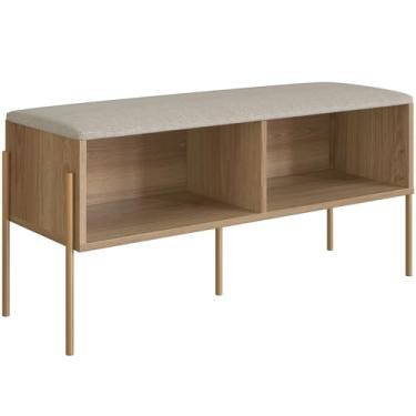 Imagem de Sapateira Banco Hall De Entrada Industrial Indy A03 Hanover Dourado - Lyam Decor