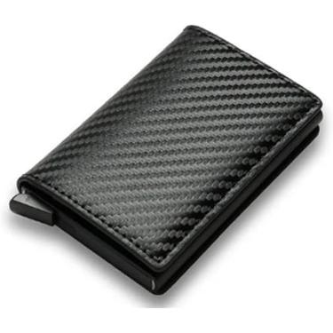 Imagem de Carteira Masculina Slim Premium com Bloqueio RFID | Ejetor Automático de Cartões | Impermeável | Compacta em Couro PU – Alta Durabilidade e Design Moderno
