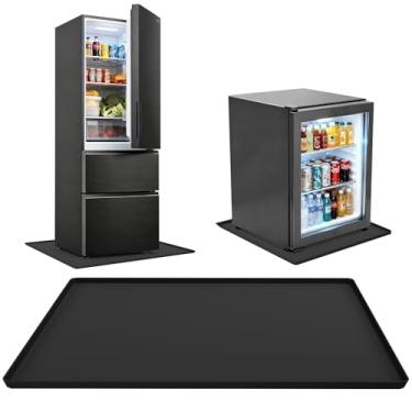 Imagem de Tapete de geladeira, bandeja coletora de silicone de 61 x 61 cm, tapete multifuncional antiderrapante à prova d'água para geladeira, máquina de lavar, secadora, máquina de lavar louça, fácil de limpar