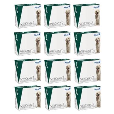 Imagem de Kit Ivercanis 3mg 12 Caixas Antipulgas Anticarrapatos Tratamento Cães Pequenos