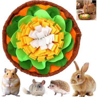 Imagem de PETKNOWS Tapete de forrageamento de coelho, brinquedo interativo de coelho, tapete de alimentação macio para animais de estimação para ouriço, porquinho-da-índia, hamster, chinchila, gatinho, filhote