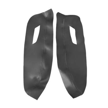 Imagem de Capa do apoio de braço do painel da porta dianteira, conjunto de capa de apoio de braço para porta dianteira esquerda e direita de microfibra preta para Nissan Sentra 2013-2019