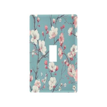 Imagem de Wassud Cherry Blossoms Light Switch Cover Plate Decorativas para Tomadas Elétricas Interruptor Único 4,53 x 2,76 polegadas