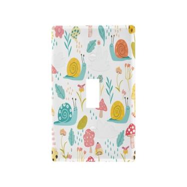 Imagem de Wassud Placa de cobertura decorativa para interruptor de luz de caracóis fofos para tomadas elétricas, interruptor único, 11 x 7 cm