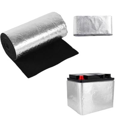 Imagem de Kit Isolamento Bateria Carro, 210x17,8cm Escudo Térmico Wrap Bateria com Fita Folha Alumínio para Maioria dos Veículos Manta Isolante Alta Temperatura Cover para Proteção Frio/Calor