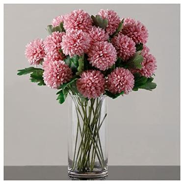 Imagem de Flores artificiais flores artificiais interior hortênsia flor falsa sala de estar quarto tênis de mesa crisântemo flor de seda casamento