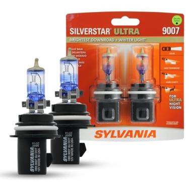 Imagem de SYLVANIA - 9007 SilverStar Ultra - Lâmpada de halogêneo de alto desempenho, farol alto, lâmpada de substituição de farol baixo e neblina, downroad mais brilhante com luz mais branca, tecnologia Tri-Band (contém 2 lâmpadas)
