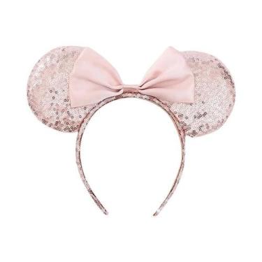 Imagem de Tiara De Pelúcia Mickey Mouse Minnie Com Laço De Poá, Ornamento De Cab