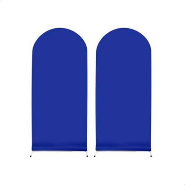 Imagem de Capa Para Painel Romano 2x1 Dupla Face Mesma Cor 100% Poliester Lavavel Costura (Azul)
