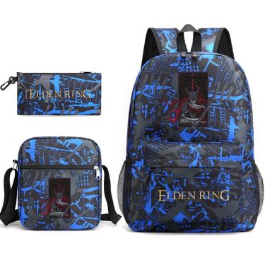 Imagem de Conjunto de mochilas Anime School, 3 peças com bolsa de ombro e bolsa de lápis