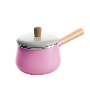 Imagem de Panela de leite esmaltada, panelas e frigideiras esmaltadas multiuso superfície antiaderente fácil de limpar Panela esmaltada multiuso para ferver sopas de aquecimento Molhos de leite para uso