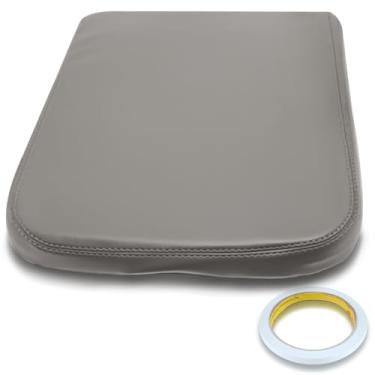 Imagem de AUTOKAY Capa sintética de couro para console central de braço para Dodge Ram 2002-2008 Taupe