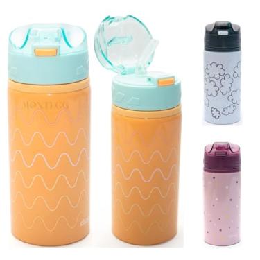 Imagem de Garrafa Infantil de Alumínio 580ml com Canudo de Silicone, Garrafinha Escolar para Bebê, Antivazamento