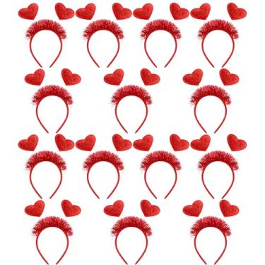 Imagem de Restroma 14 Pcs Valentines Headbands Red Heart Headband Glitter Sequin Head Bopper Hair Accessories for Valentine Day Party Supplies