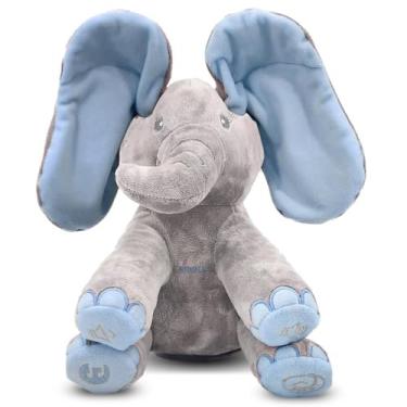 Imagem de Dimple Kyle Peek A Boo Elephant Toy – Interactive Singing Stuffed Elephant Plush with Moving Ears – Musical Stuffed Animal for Kids, Girls, Boys, Toddlers Baby Toy -Easter Basket Stuffer
