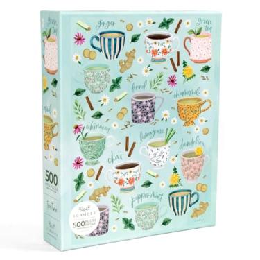Imagem de Tea Time 500 Piece Jigsaw Puzzle – Herbal Tea Cups Puzzle for Adults, Cozy Illustrated Teacups with Chamomile, Chai, Peppermint and More, Relaxing Gift for Tea Lovers by 1Canoe2