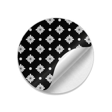 Imagem de Ladrilho Decorativo de Cerâmica Retrô Preto e Branco Com Estampa Abstrata