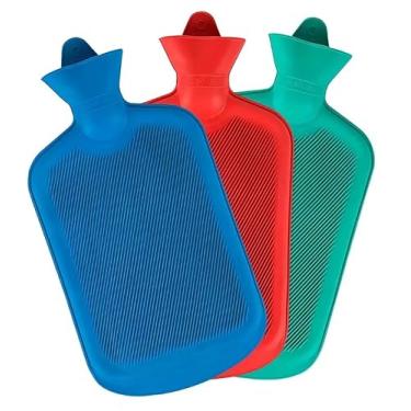 Imagem de Bolsa Térmica de Borracha Para Compressa de Água Quente e Fria - 1 LITRO - Cólica Dor e Conforto - 3 Cores