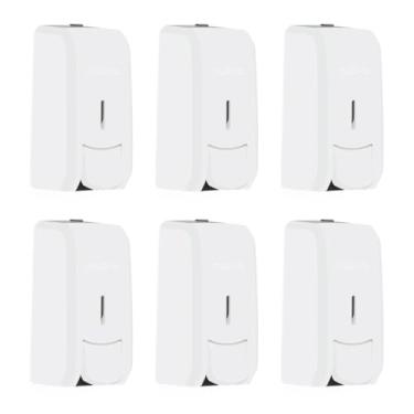 Imagem de Kit Conjunto com 6 Dispenser para Sabonete Líquido ou Álcool Gel 800ml Branco - Sem Reservatório