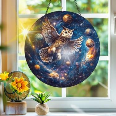 Imagem de Apanhador de sol de acrílico colorido, decoração de janela suspensa de águia para apanhadores de sol, arte de parede de arco-íris, para varanda, interior e exterior, jardim, enfeites de Natal 19 x 19