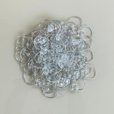 Imagem de Kit 100 Pçs Anel para Guardanapo 100 Lugares Cristalino 4x3cm Argola, Prata