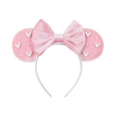 Imagem de Tiara De Veludo Para Meninas Disney Mickey 3.3 Polegadas Com Laço De B