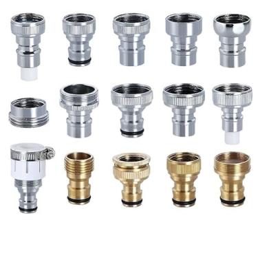 Imagem de Kit adaptador universal de encanamento conjunto de conectores de torneira de chuveiro de bidê multiuso com vedações à prova de vazamento, acessórios de conexão rápida para instalação de vaso sanitário