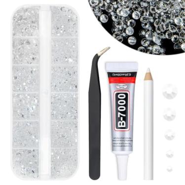 Imagem de qiipii Strass De Resina Transparente Com Cola Para Joias B7000 Artesanato Deslumbrante 2 Mm 3 4 5 6 Fundo Plano, Pedras Gelatina, Diamantes, Joias, Pingentes, Unhas, Rosto, Olhos, Maquiagem, Copos,