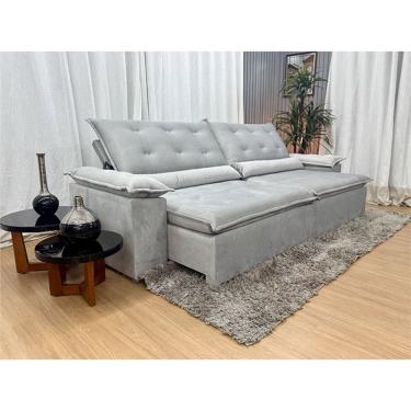 Imagem de Sofá Retrátil Reclinável 2,00 m Cinza Prata 710 Tijuca Plus