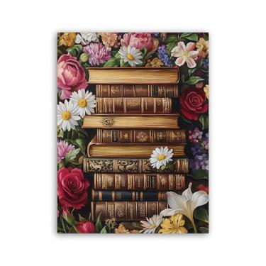 Imagem de Wergund Livro de arte de diamante DIY 5D, kits de arte de diamante para adultos, flor, pintura de diamante, broca completa, cristal, strass, bordado, ponto cruz, artes, artesanato, lona, decoração de