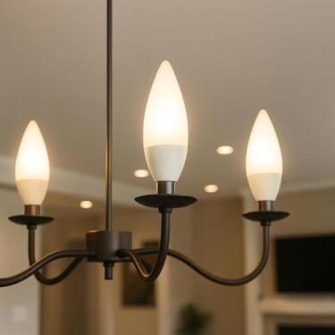 Imagem de Lampada vela led leitosa 6w bibolt 4000k adaptador e14 p e27 - Luminat