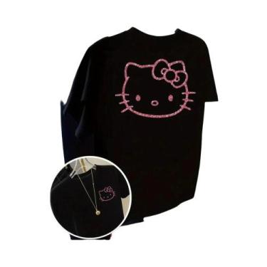 Imagem de Camiseta Feminina Hello Kitty De Gola Redonda E Manga Curta, Top Casua