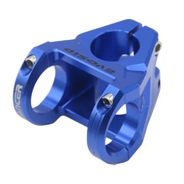 Imagem de EVOSID Haste curta de liga de alumínio CNC ultraleve de 31,8/35 mm para MTB, Downhill, cascalho (azul, 31,8 mm)