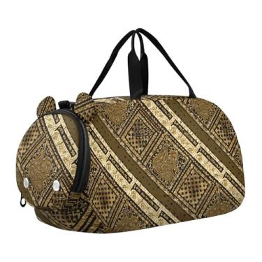 Imagem de CEBUGI Bolsa esportiva para meninas, meninos, estampa retrô, bolsa de ginástica, com compartimento para sapatos, bolsa de fim de semana