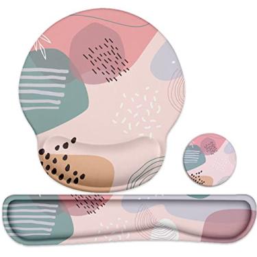 Imagem de Lateefah Mouse pad com descanso de pulso, mouse pad 3 em 1 para jogos, descanso de pulso para teclado, mouse ergonômico de espuma viscoelástica com suporte de pulso para teclado de computador