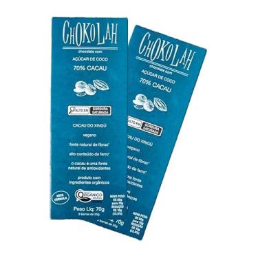 Imagem de Kit 2X: Chocolate 70% Cacau com Açúcar de Coco Orgânico CHoKolaH 70g